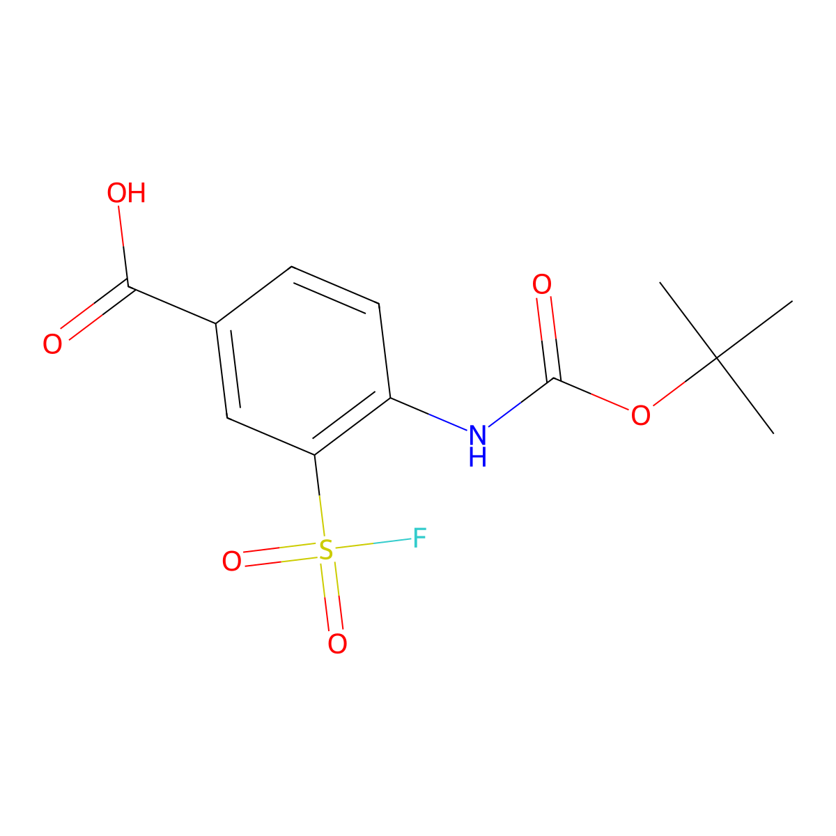 4-{[(Tert-butoxy)carbonyl]amino}-3-(fluorosulfonyl)benzoic acid molecular structure, CAS 2803865-46-3