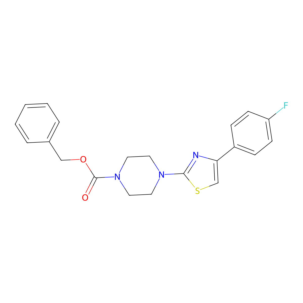 Benzyl 4-[4-(4-fluorophenyl)-1,3-thiazol-2-yl]piperazine-1-carboxylate molecular structure, CAS 2803865-53-2