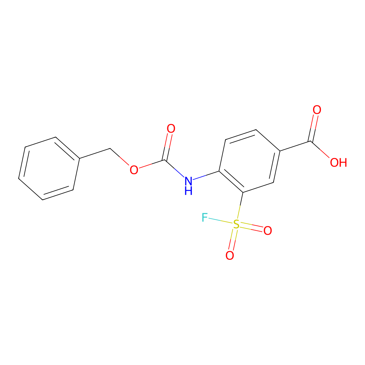4-{[(Benzyloxy)carbonyl]amino}-3-(fluorosulfonyl)benzoic acid molecular structure, CAS 2803865-60-1