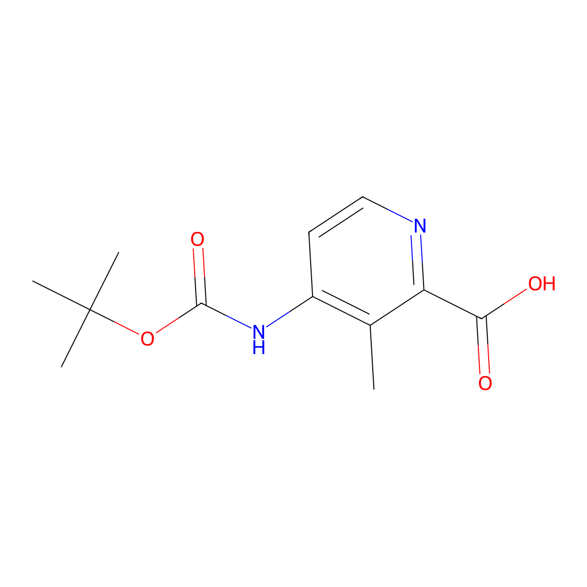 4-{[(Tert-butoxy)carbonyl]amino}-3-methylpyridine-2-carboxylic acid molecular structure, CAS 2803865-61-2