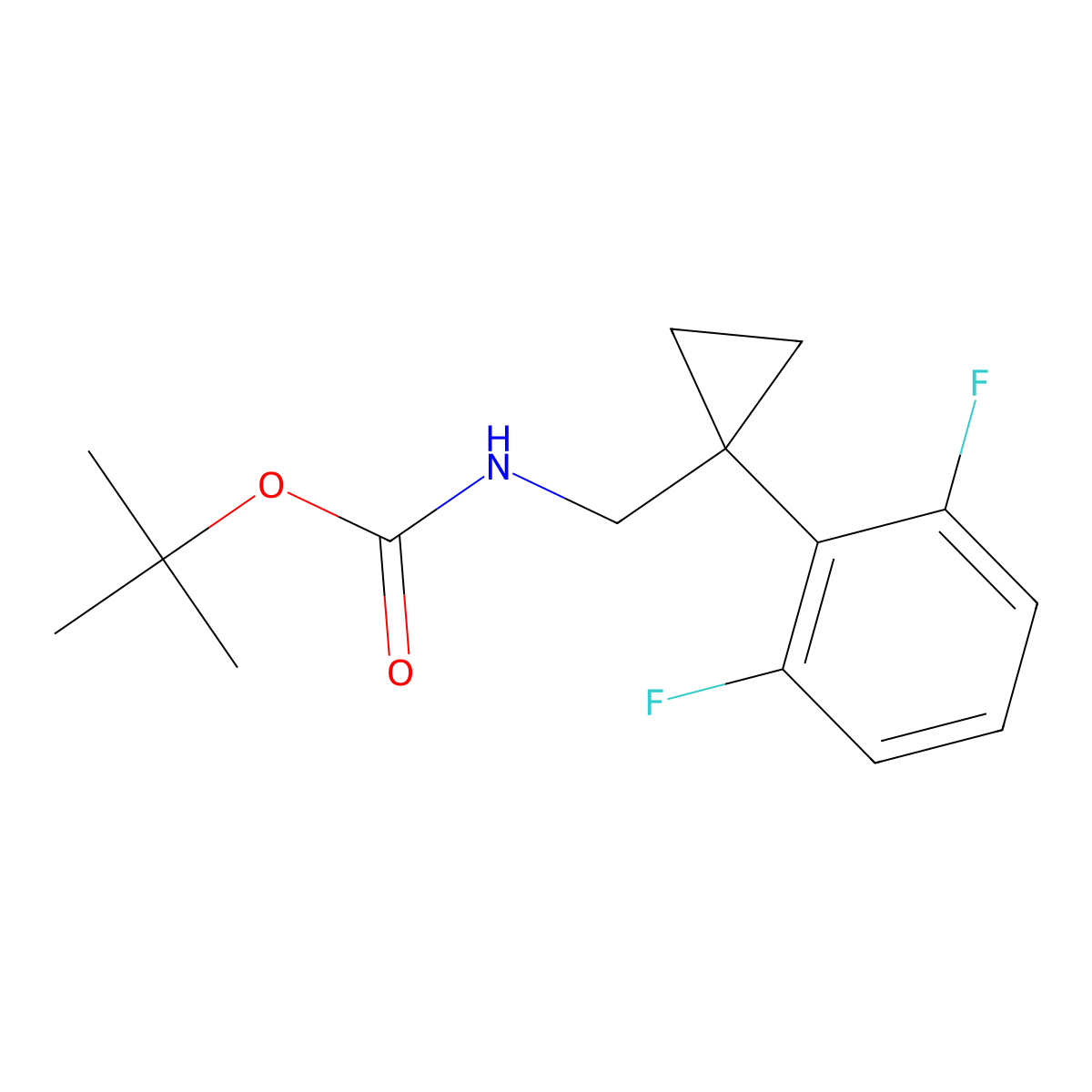 tert-butyl N-{[1-(2,6-difluorophenyl)cyclopropyl]methyl}carbamate molecular structure, CAS 2803865-82-7