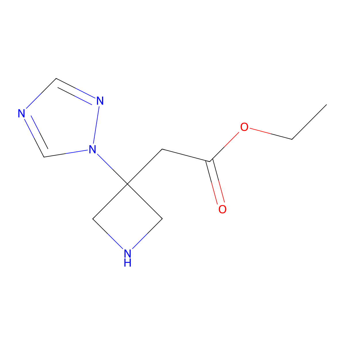 ethyl 2-[3-(1H-1,2,4-triazol-1-yl)azetidin-3-yl]acetate molecular structure, CAS 2803865-93-0