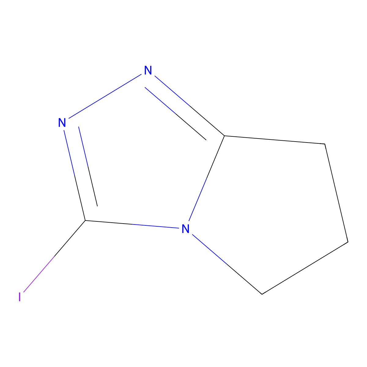 3-iodo-5H,6H,7H-pyrrolo[2,1-c][1,2,4]triazole molecular structure, CAS 2803866-06-8