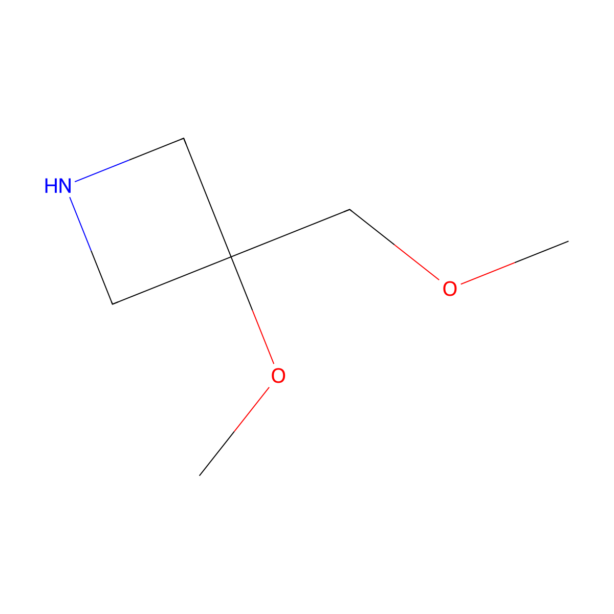 3-Methoxy-3-(methoxymethyl)azetidine molecular structure, CAS 2803866-15-9