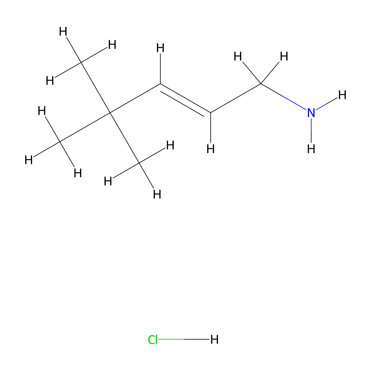 (2E)-4,4-dimethylpent-2-en-1-aminehydrochloride molecular structure, CAS 2803869-05-6