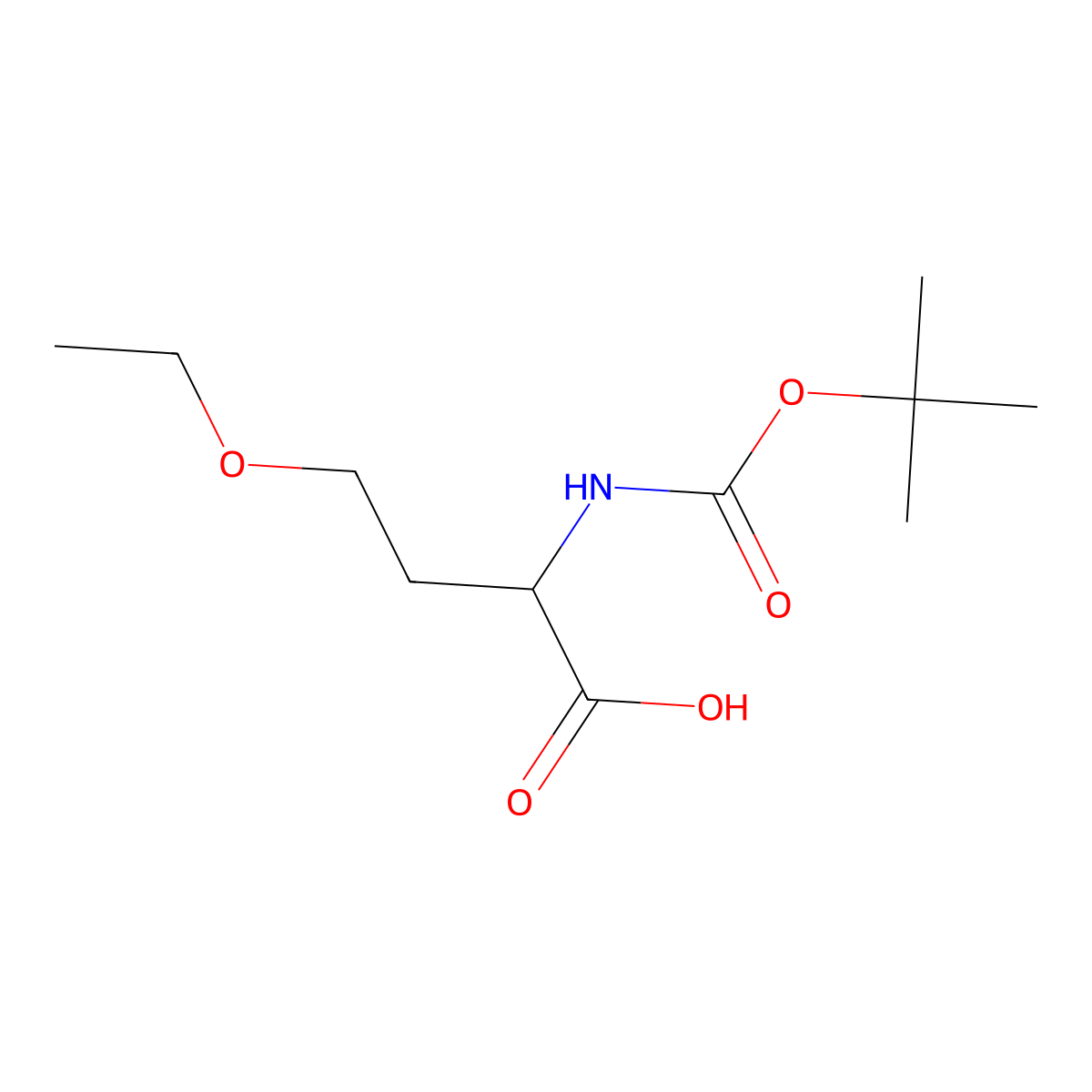 2-{[(Tert-butoxy)carbonyl]amino}-4-ethoxybutanoic acid molecular structure, CAS 2803875-35-4