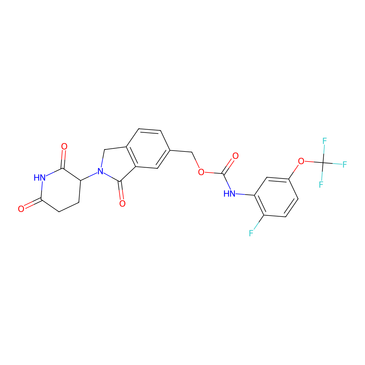 [2-(2,6-dioxopiperidin-3-yl)-3-oxo-1H-isoindol-5-yl]methyl N-[2-fluoro-5-(trifluoromethoxy)phenyl]carbamate molecular structure, CAS 2803881-11-8