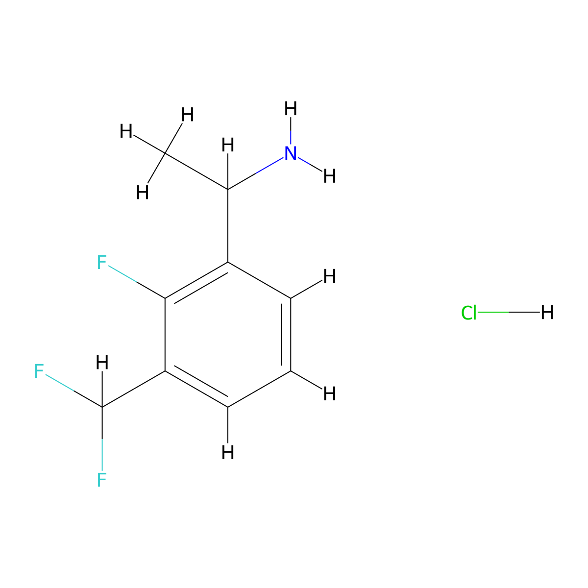 1-(3-(Difluoromethyl)-2-fluorophenyl)ethan-1-amine hydrochloride molecular structure, CAS 2803930-57-4