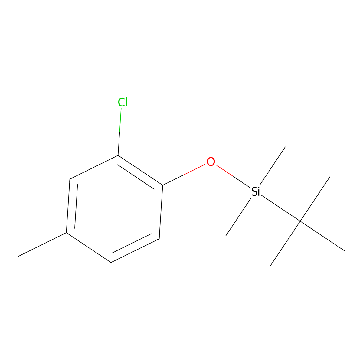 Tert-butyl(2-chloro-4-methylphenoxy)dimethylsilane molecular structure, CAS 2803950-61-8