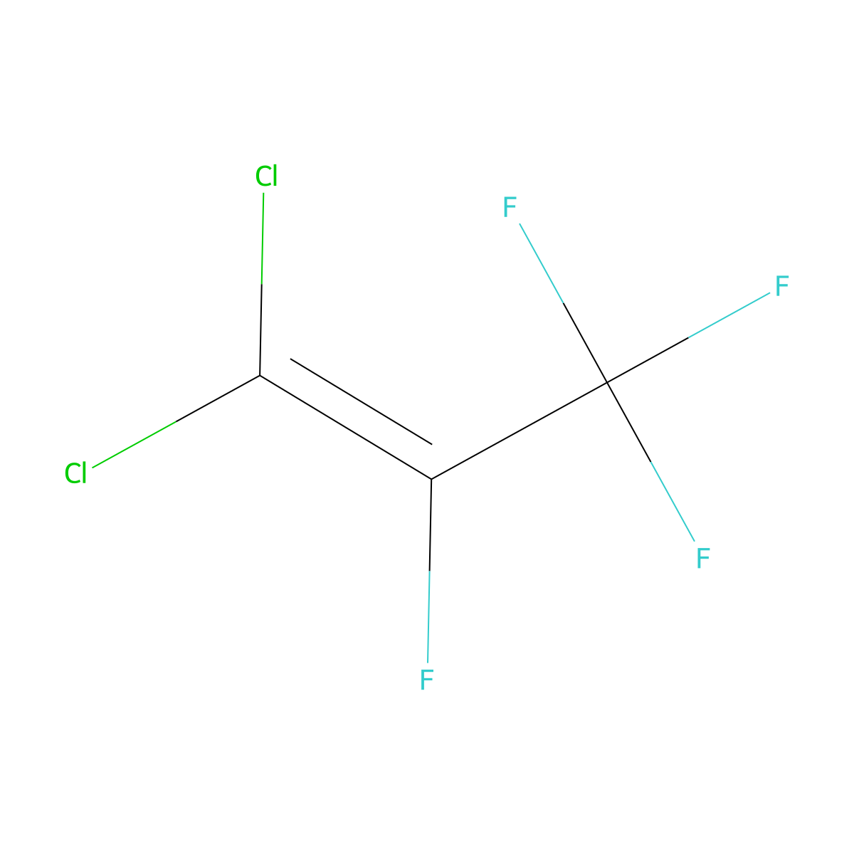 1,1-Dichloro-2,3,3,3-tetrafluoroprop-1-ene molecular structure, CAS 2804-55-9