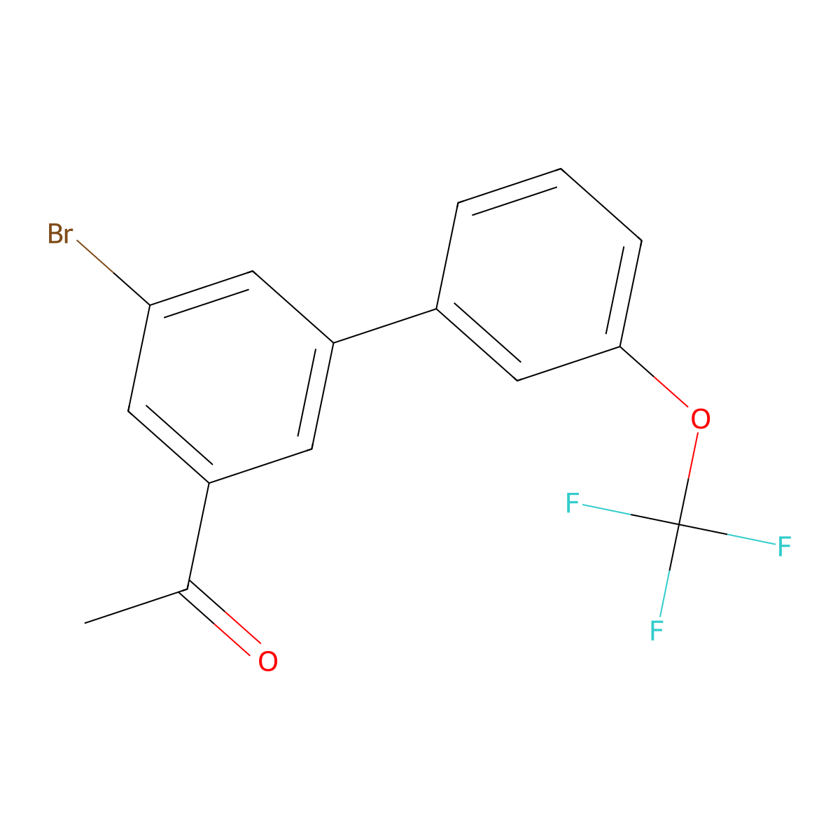 1-(5-Bromo-3'-(trifluoromethoxy)-[1,1'-biphenyl]-3-yl)ethanone molecular structure, CAS 2804046-42-0