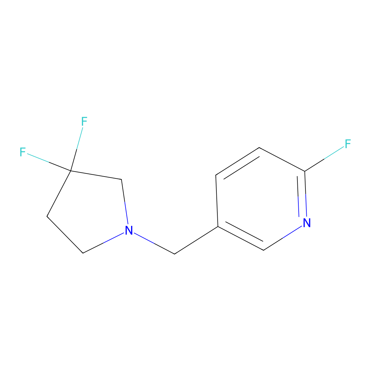 5-((3,3-Difluoropyrrolidin-1-yl)methyl)-2-fluoropyridine molecular structure, CAS 2804046-49-7