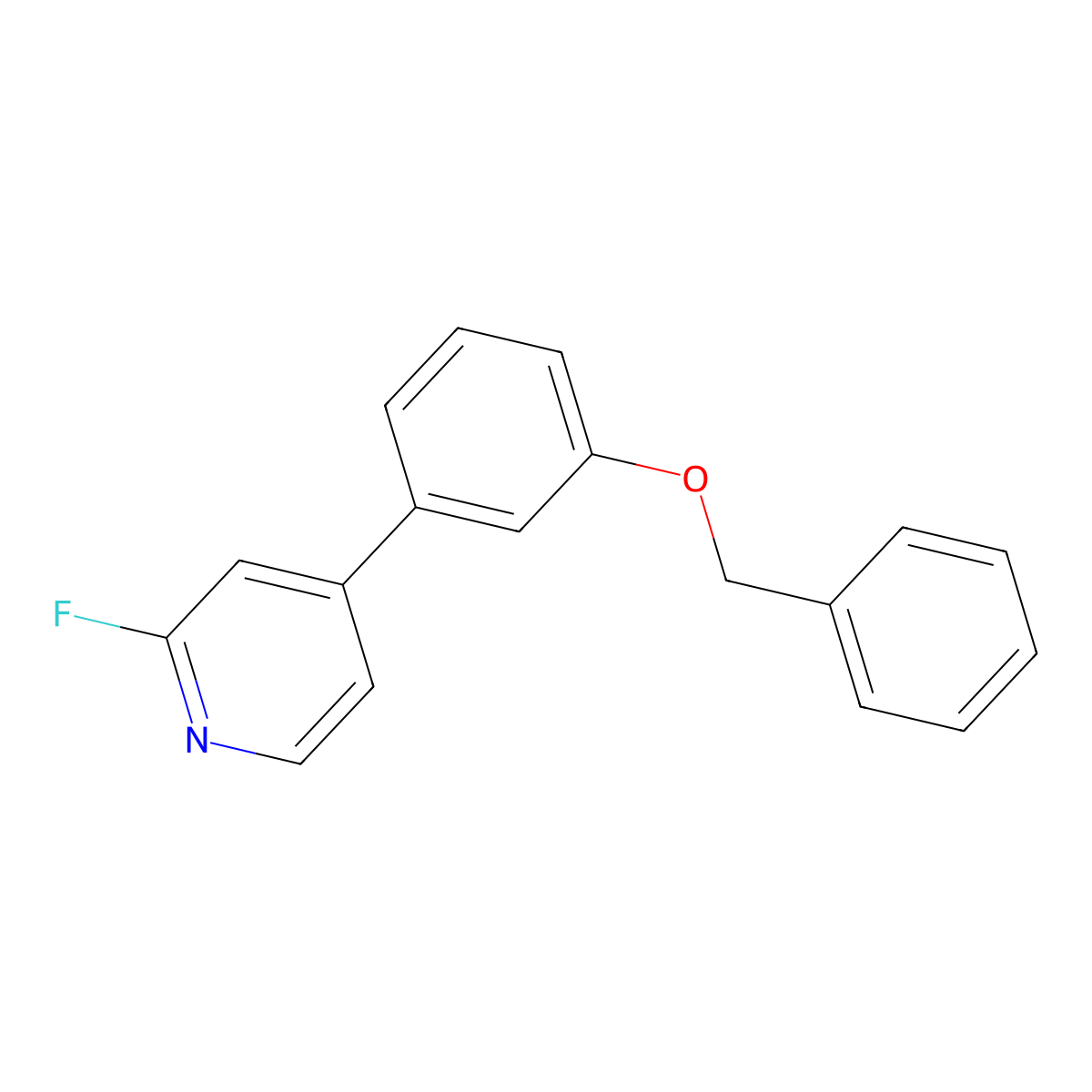 2-Fluoro-4-[3-(phenylmethoxy)phenyl]pyridine molecular structure, CAS 2804122-41-4