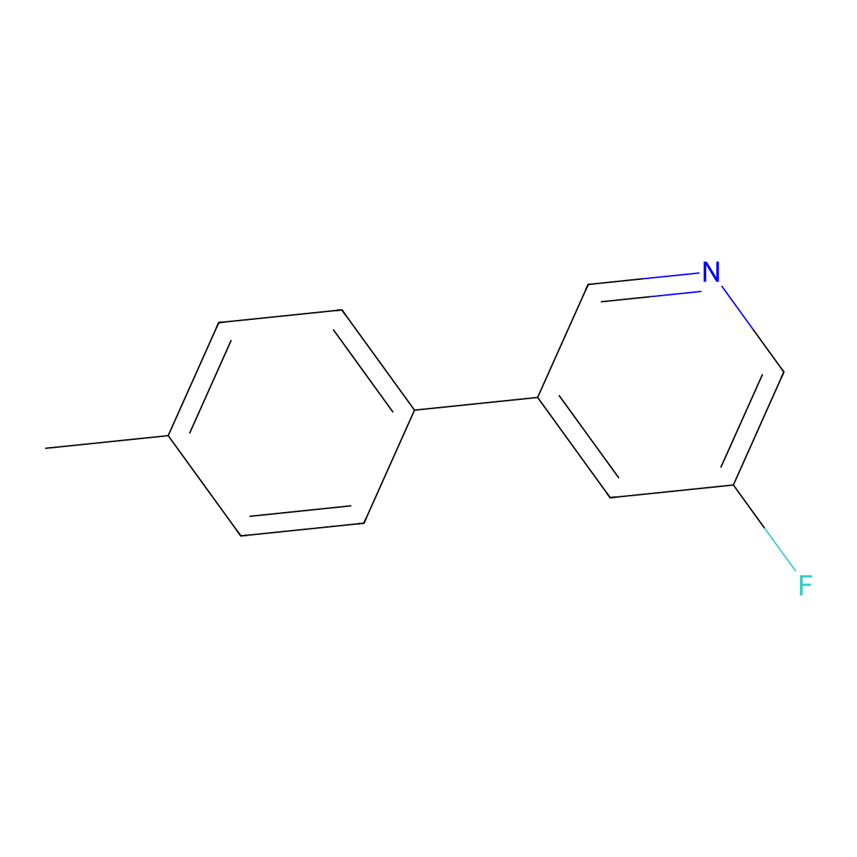 3-Fluoro-5-(p-tolyl)pyridine molecular structure, CAS 2804122-57-2