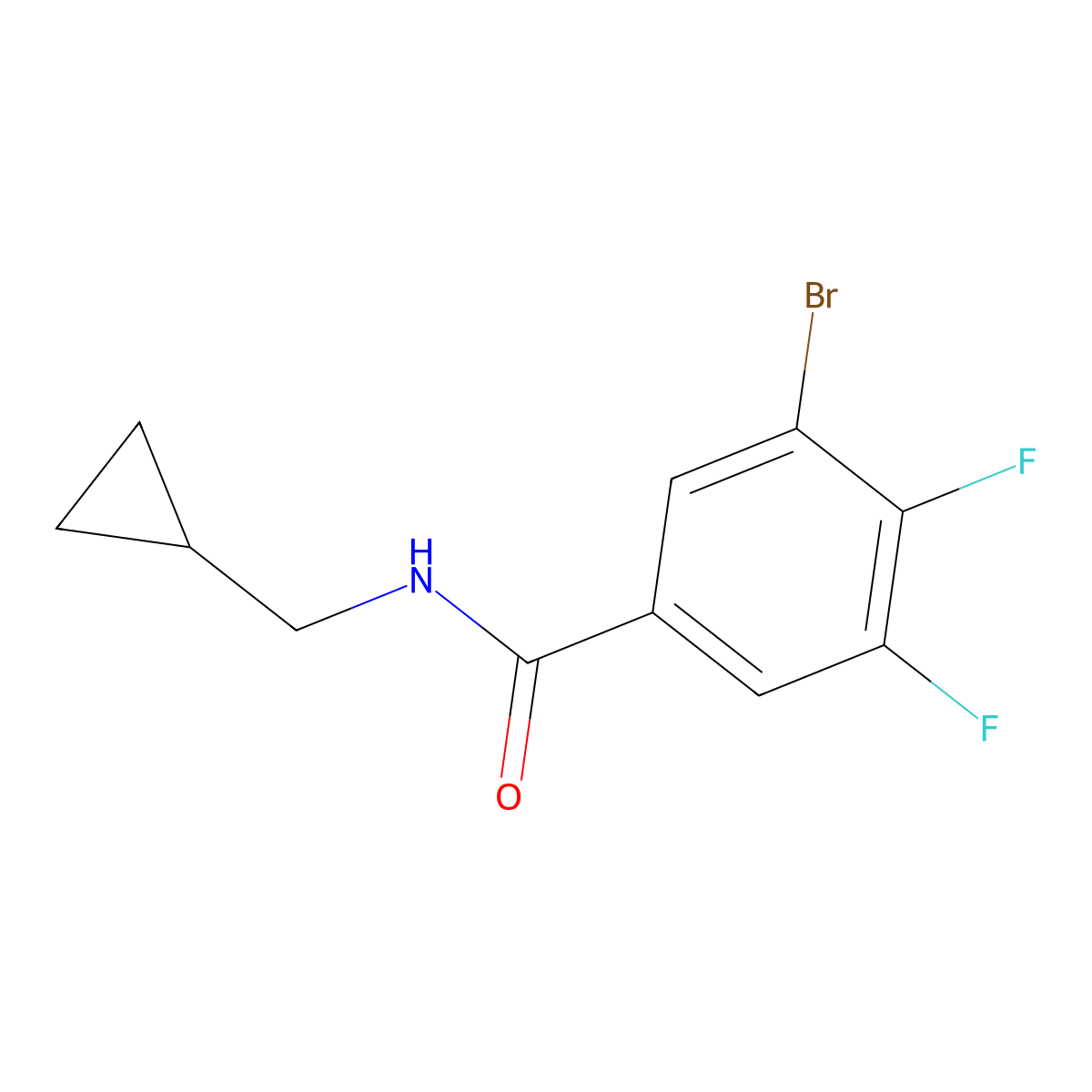 3-Bromo-N-(cyclopropylmethyl)-4,5-difluorobenzamide molecular structure, CAS 2804136-83-0