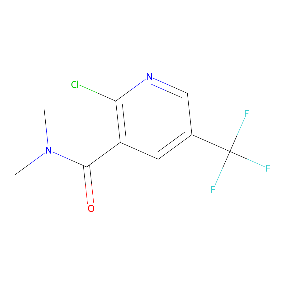 2-Chloro-N,N-dimethyl-5-(trifluoromethyl)nicotinamide molecular structure, CAS 2804137-12-8