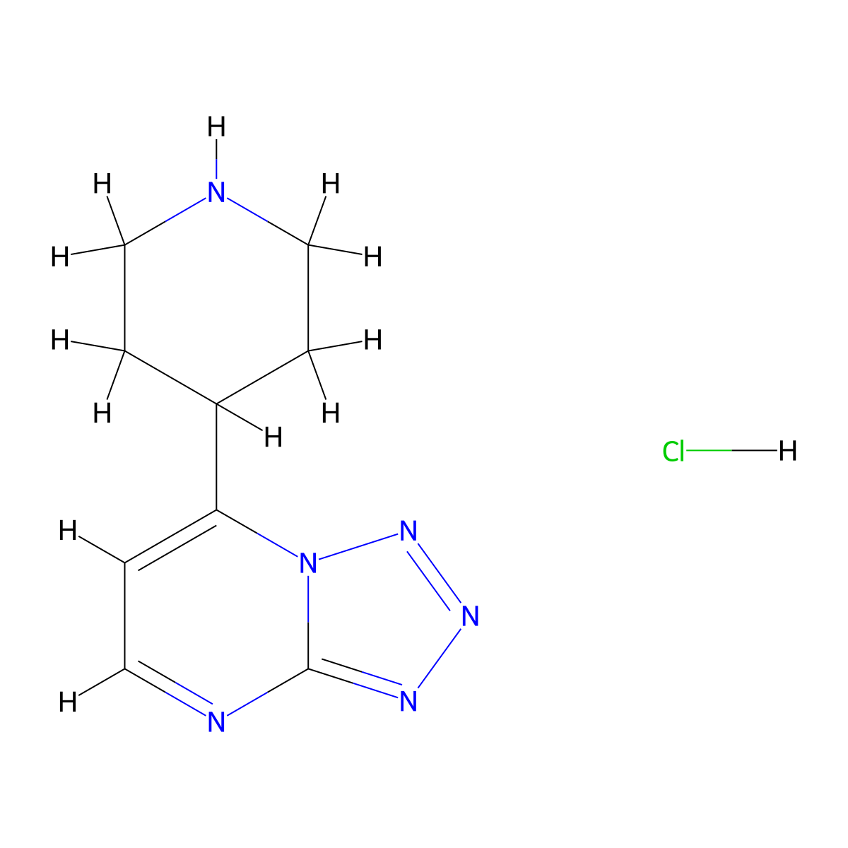 7-(Piperidin-4-yl)tetrazolo[1,5-a]pyrimidine hydrochloride molecular structure, CAS 2804195-60-4