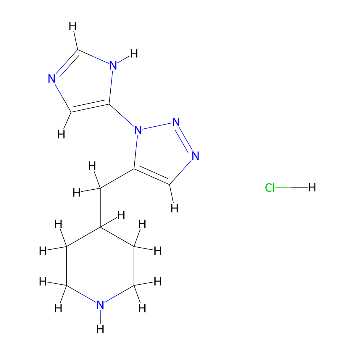4-((1-(1H-imidazol-4-yl)-1H-1,2,3-triazol-5-yl)methyl)piperidine hydrochloride molecular structure, CAS 2804195-64-8