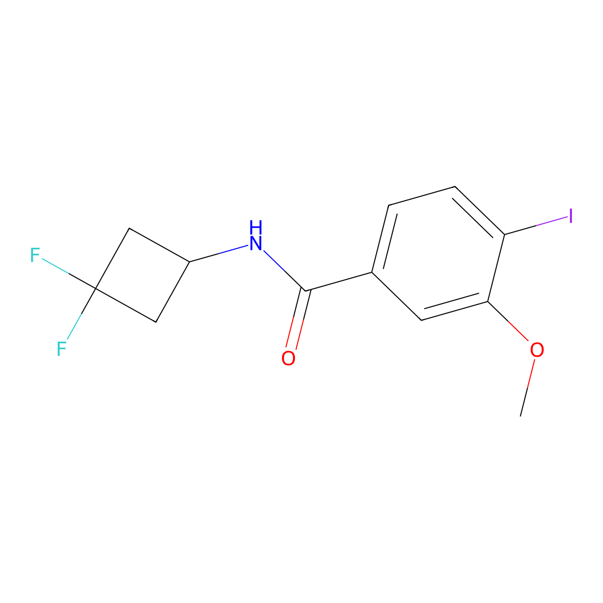 N-(3,3-difluorocyclobutyl)-4-iodo-3-methoxybenzamide molecular structure, CAS 2804196-11-8