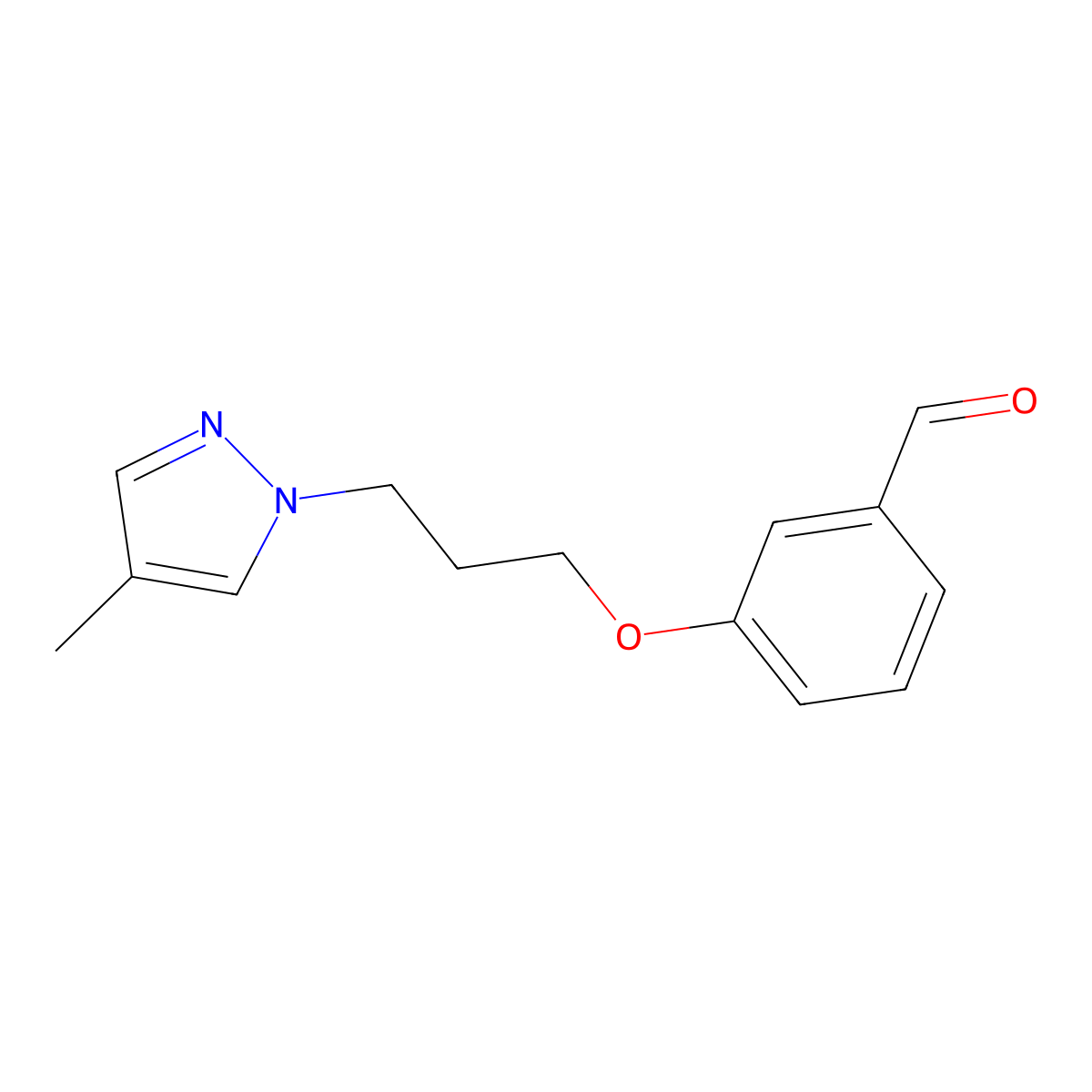 3-(3-(4-methyl-1H-pyrazol-1-yl)propoxy)benzaldehyde molecular structure, CAS 2804196-87-8