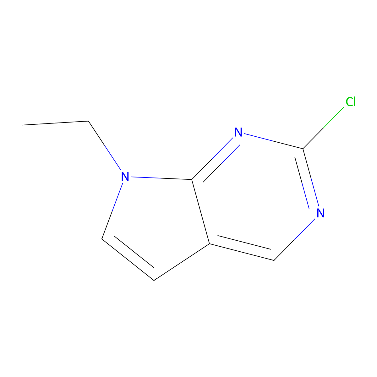 2-Chloro-7-ethyl-7H-pyrrolo[2,3-d]pyrimidine molecular structure, CAS 2804210-61-3