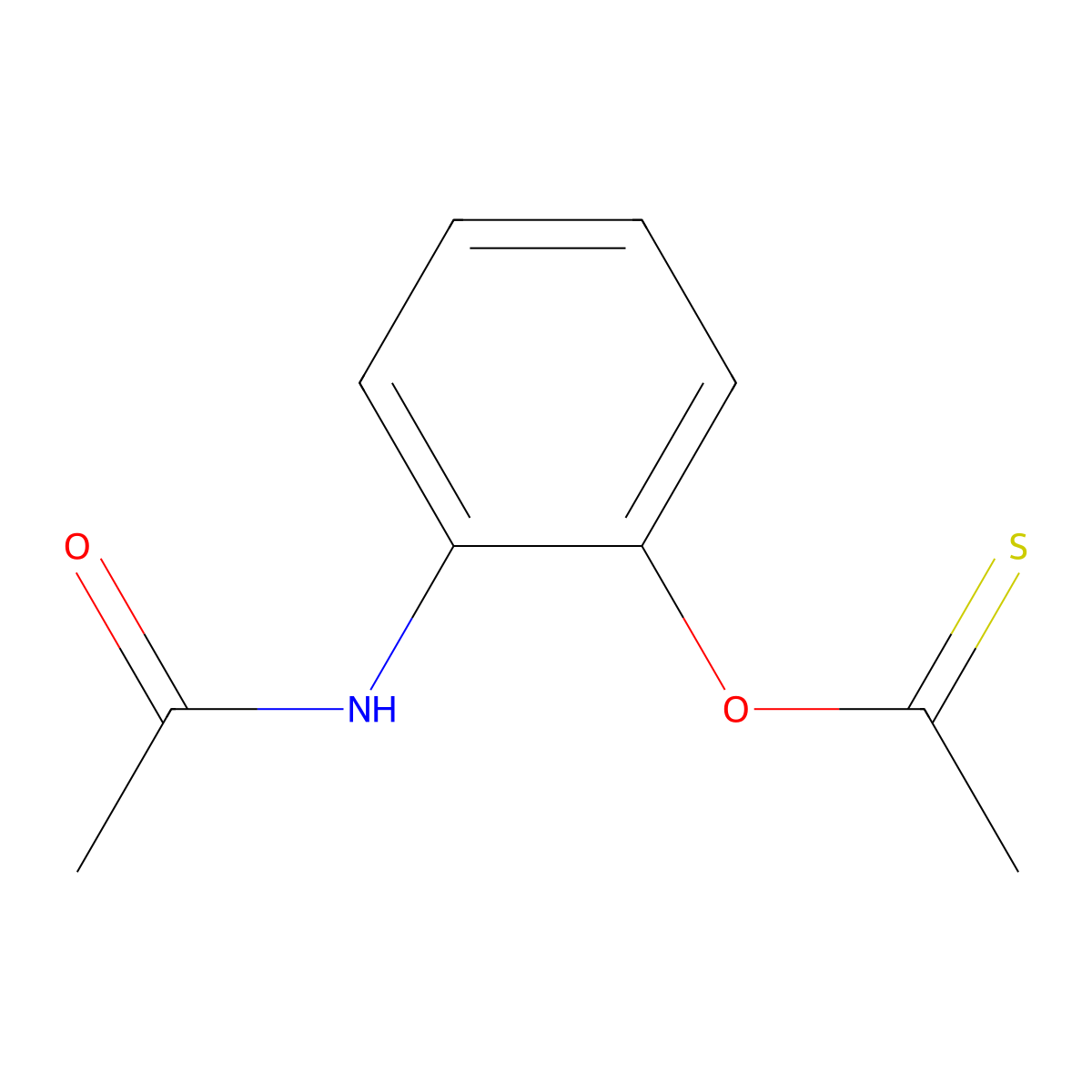Acetic acid, thio-, 2-(acetamidophenyl) ester molecular structure, CAS 28045-65-0