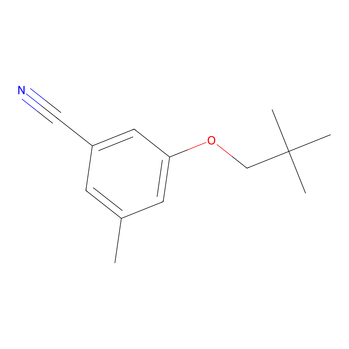 3-Methyl-5-(neopentyloxy)benzonitrile molecular structure, CAS 2804663-54-3