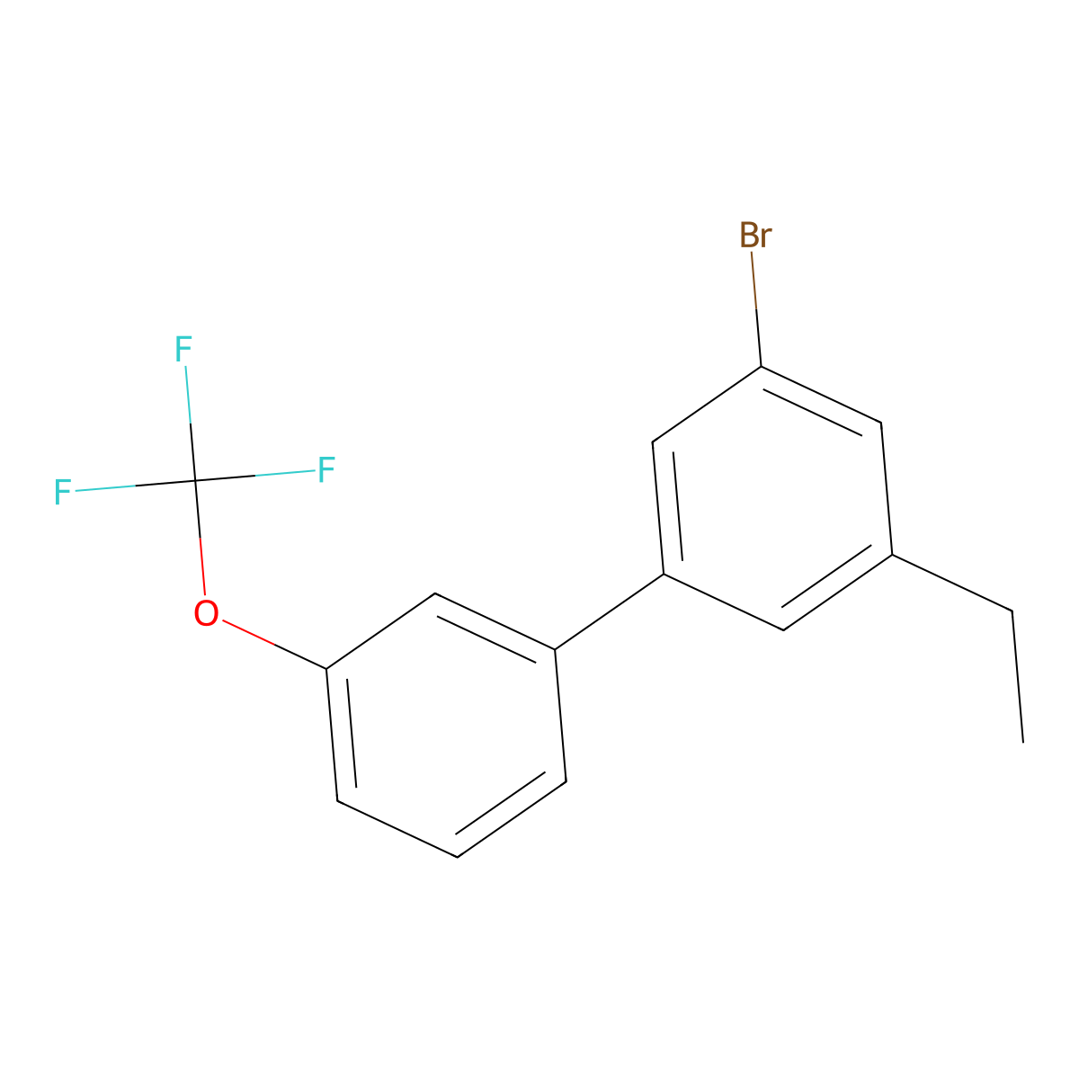 3-Bromo-5-ethyl-3'-(trifluoromethoxy)-1,1'-biphenyl molecular structure, CAS 2804663-64-5