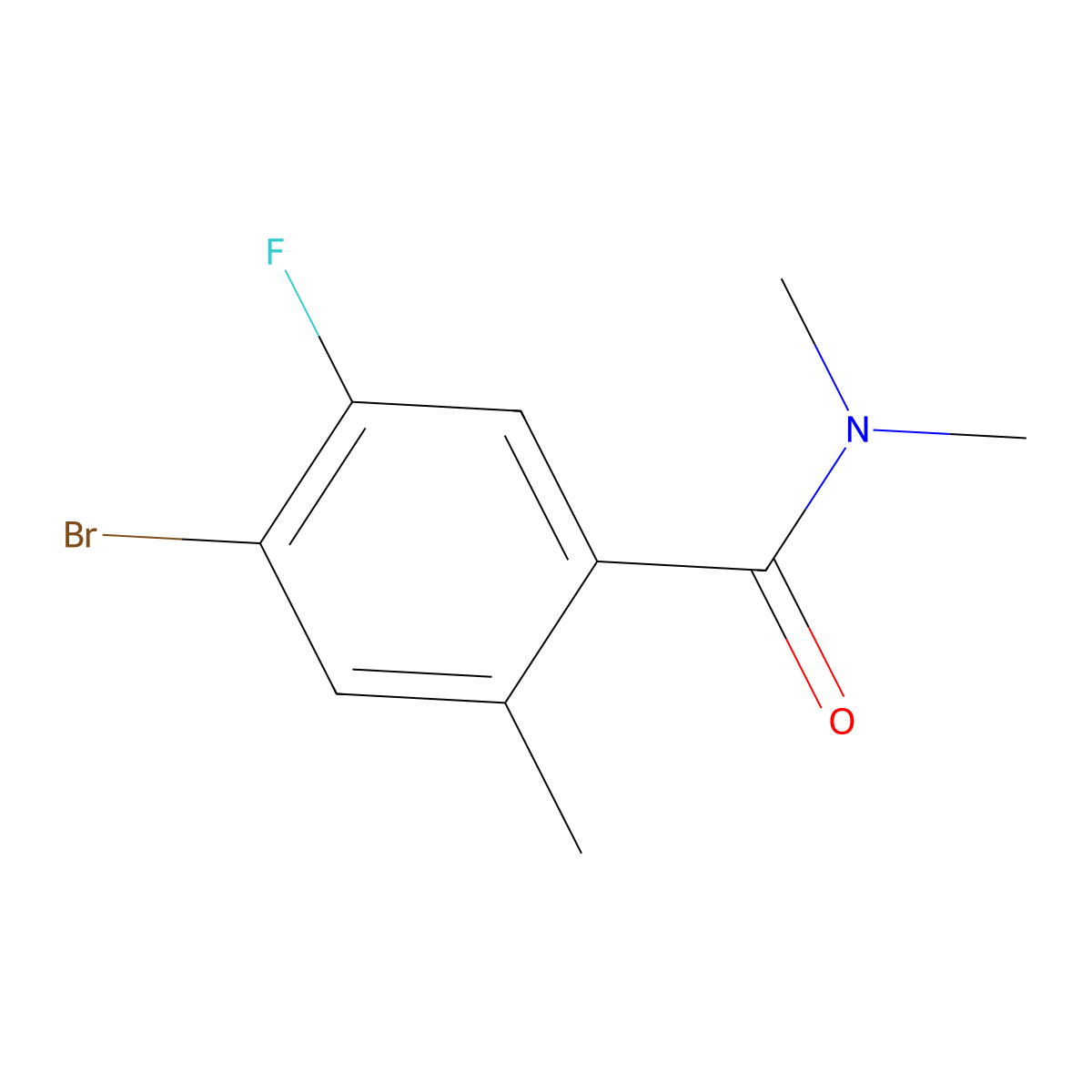 4-Bromo-5-fluoro-N,N,2-trimethylbenzamide molecular structure, CAS 2804663-73-6