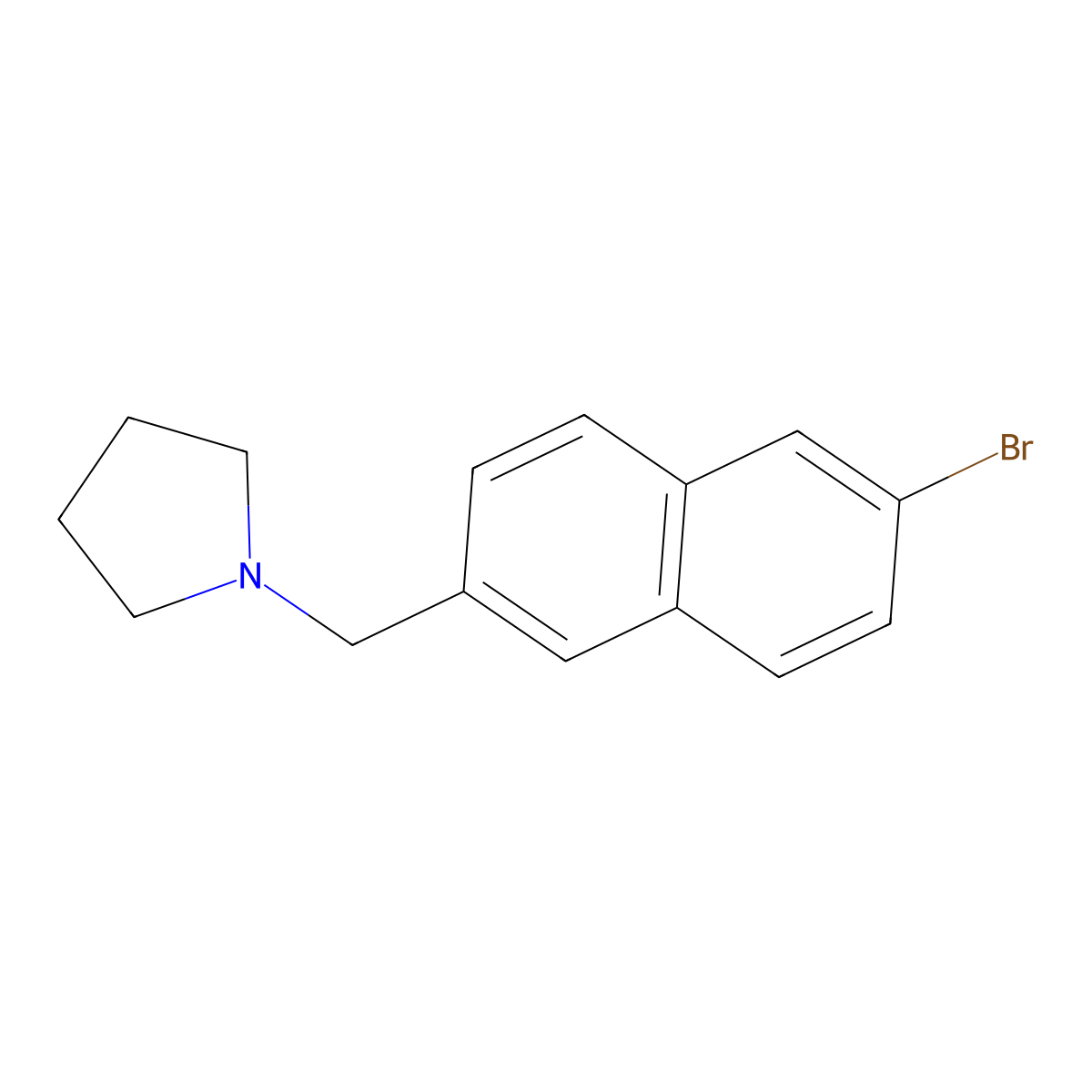 1-(6-Bromo-naphthalen-2-ylmethyl)-pyrrolidine molecular structure, CAS 2804663-75-8