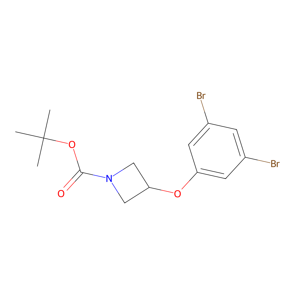 1,1-Dimethylethyl 3-(3,5-dibromophenoxy)-1-azetidinecarboxylate molecular structure, CAS 2804663-91-8