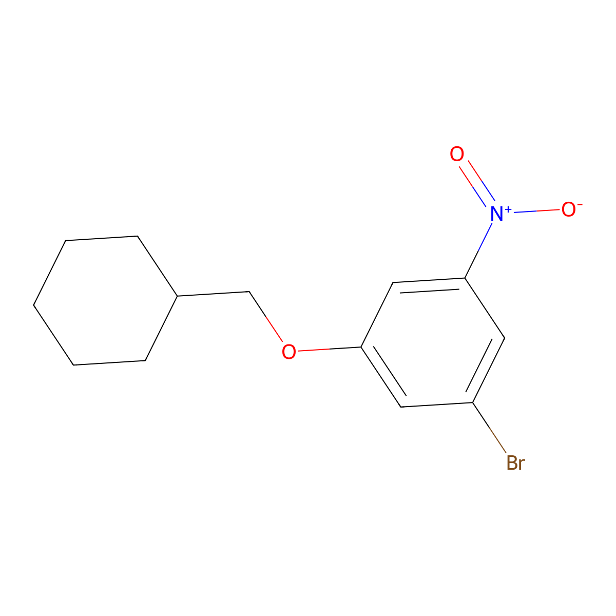 1-Bromo-3-(cyclohexylmethoxy)-5-nitrobenzene molecular structure, CAS 2804663-99-6