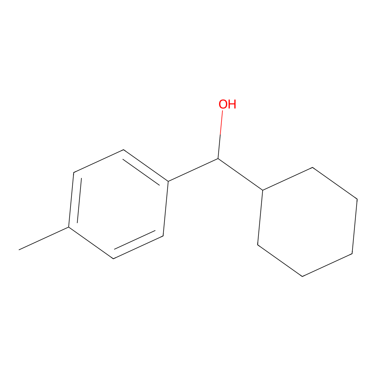 Cyclohexyl (4-methylphenyl)methanol molecular structure, CAS 28047-28-1