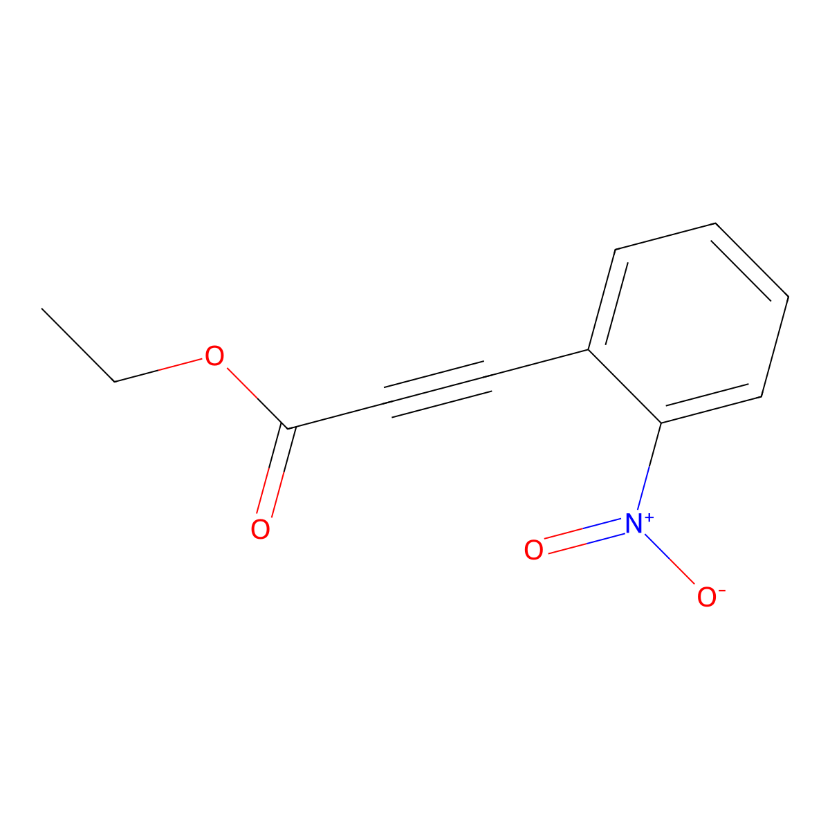 Ethyl 3-(2-nitrophenyl)prop-2-ynoate molecular structure, CAS 28048-29-5