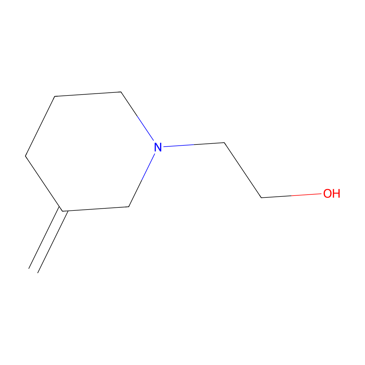 2-(3-Methylenepiperidin-1-yl)ethan-1-ol molecular structure, CAS 2804802-06-8