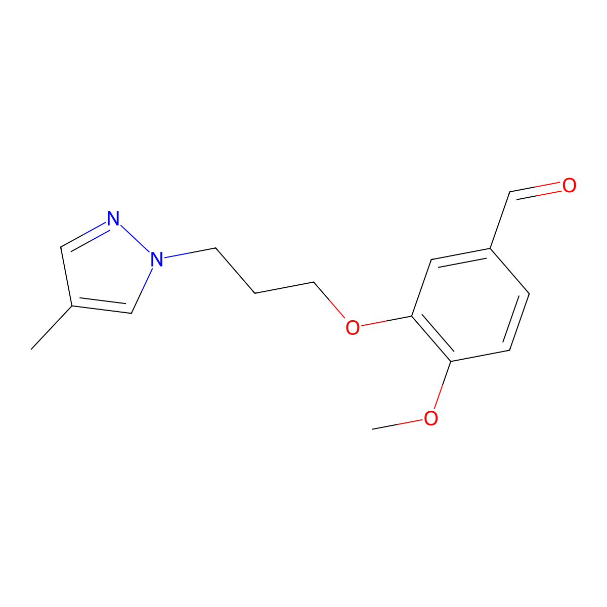 4-methoxy-3-(3-(4-methyl-1H-pyrazol-1-yl)propoxy)benzaldehyde molecular structure, CAS 2804802-20-6