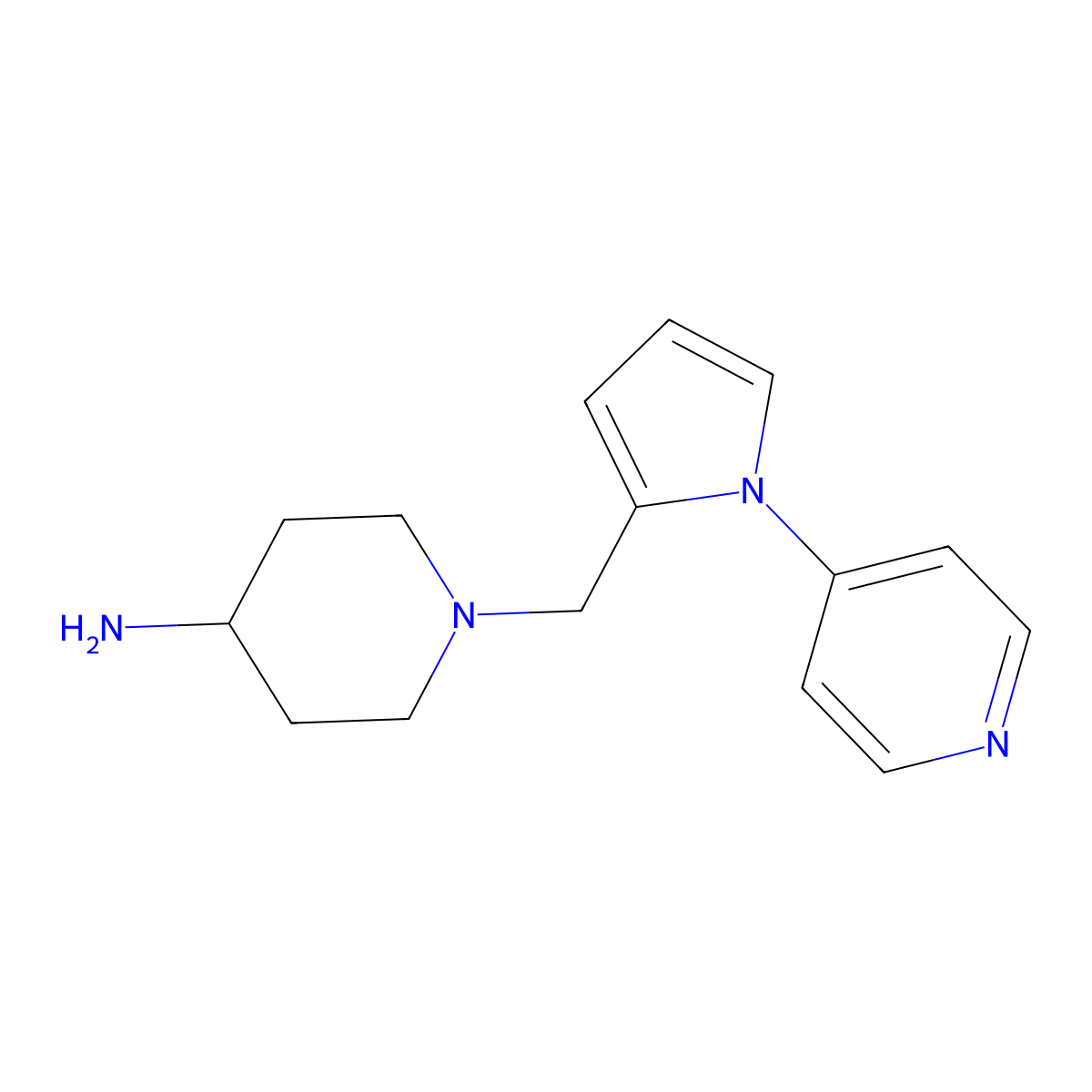 1-((1-(pyridin-4-yl)-1H-pyrrol-2-yl)methyl)piperidin-4-amine molecular structure, CAS 2804802-26-2