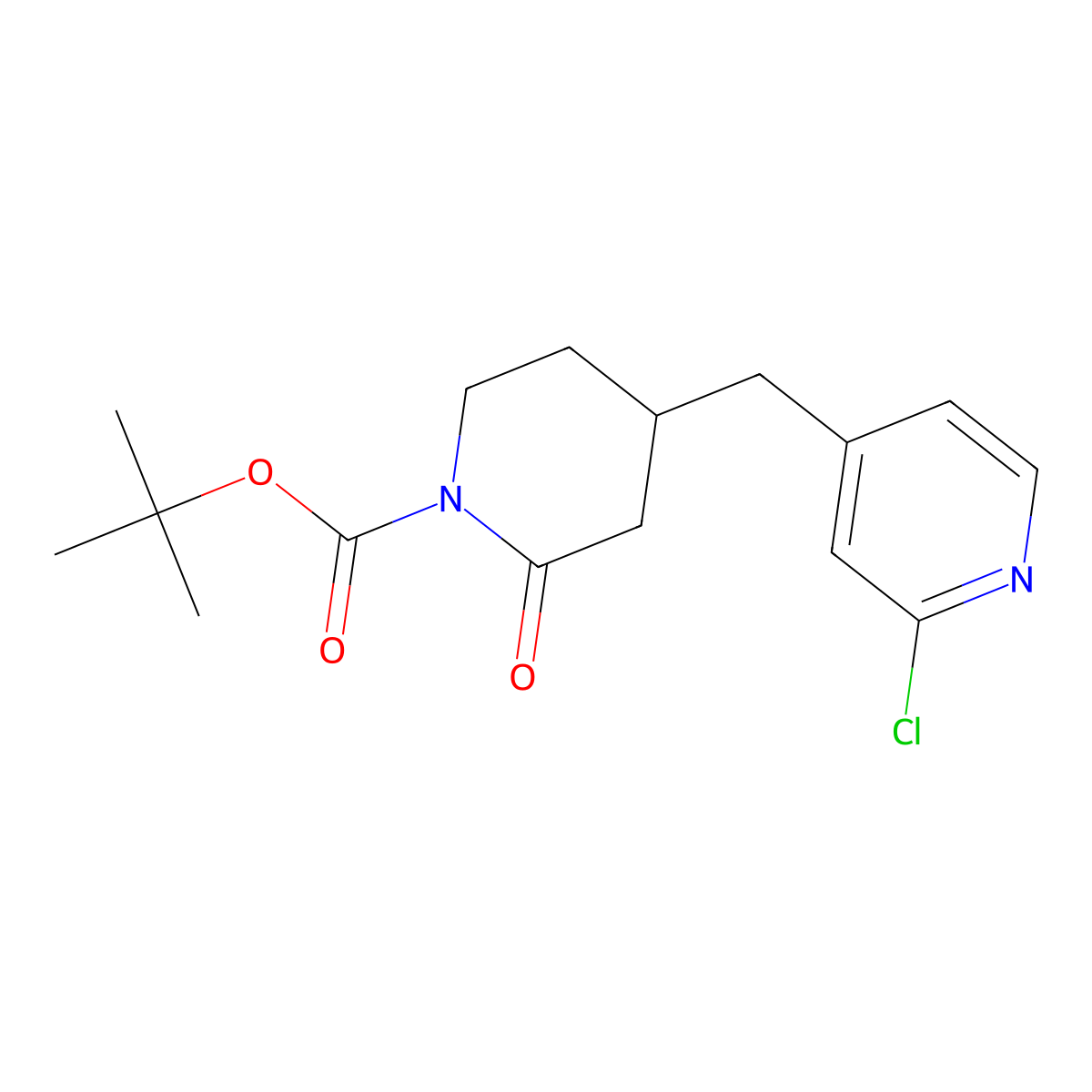 Tert-butyl 4-((2-chloropyridin-4-yl)methyl)-2-oxopiperidine-1-carboxylate molecular structure, CAS 2804802-29-5