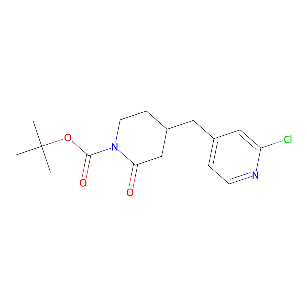 Tert-butyl 4-((2-chloropyridin-4-yl)methyl)-2-oxopiperidine-1-carboxylate molecular structure, CAS 2804802-29-5