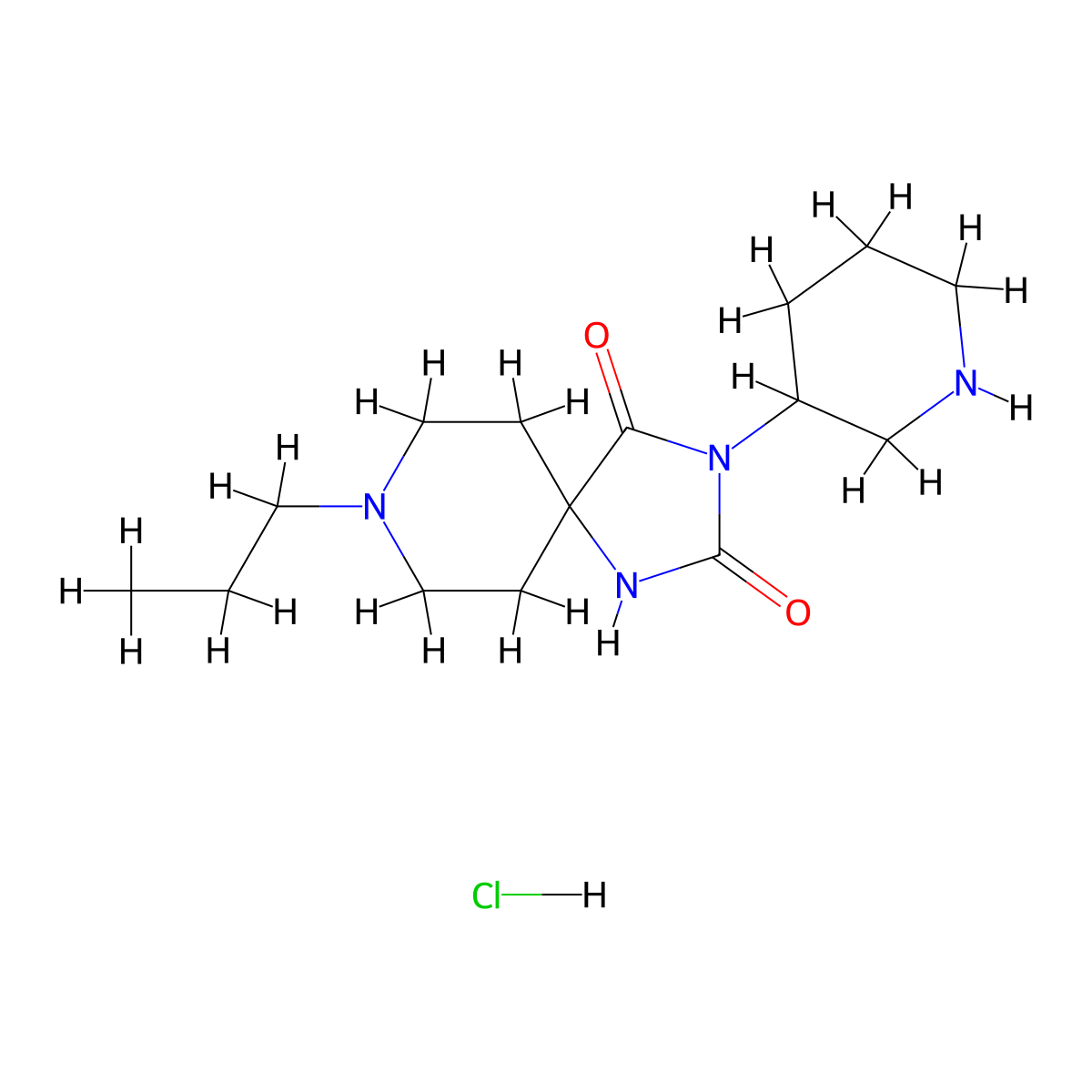 3-(Piperidin-3-yl)-8-propyl-1,3,8-triazaspiro[4.5]decane-2,4-dione hydrochloride molecular structure, CAS 2804802-31-9