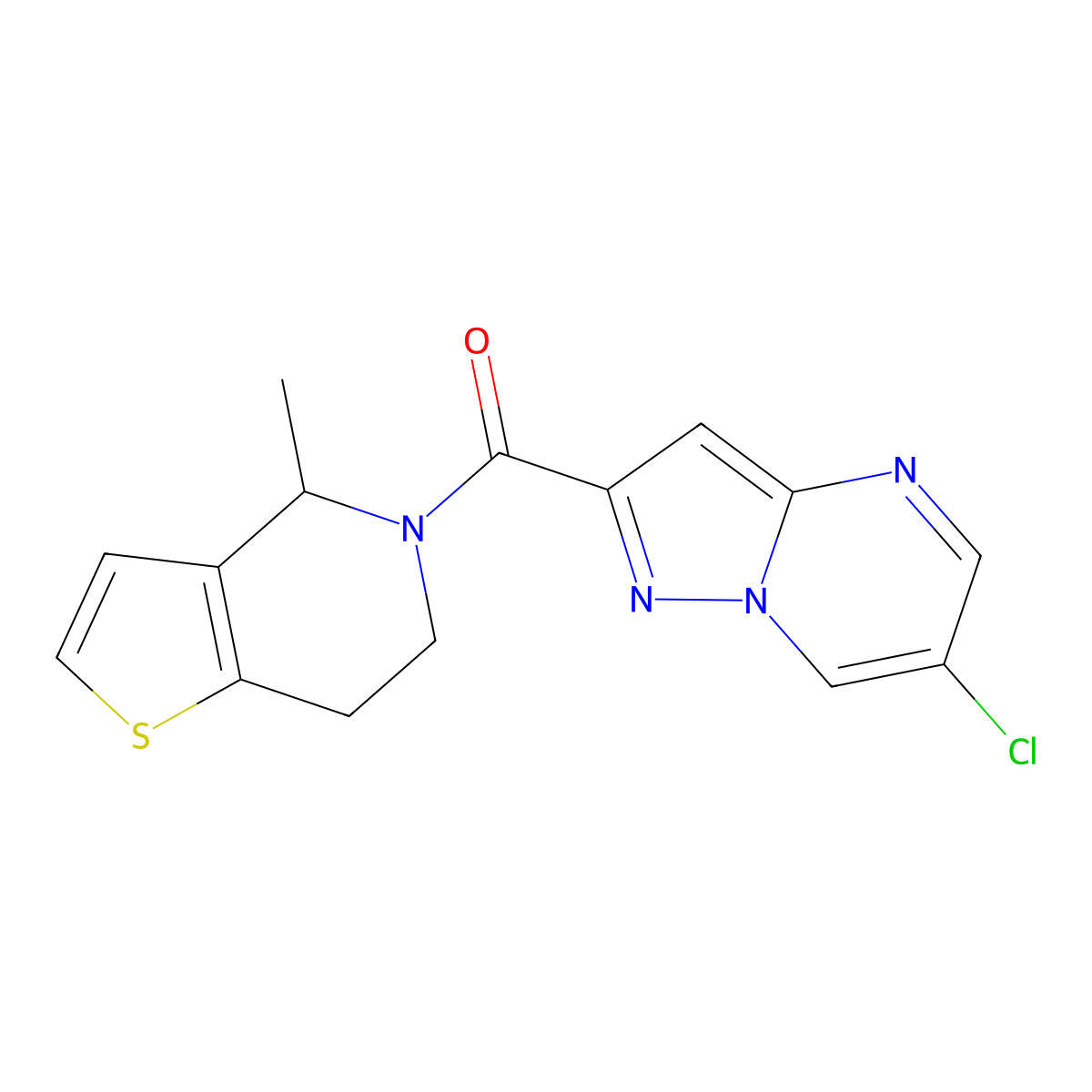 (6-chloropyrazolo[1,5-a]pyrimidin-2-yl)(4-methyl-6,7-dihydrothieno[3,2-c]pyridin-5(4H)-yl)methanone molecular structure, CAS 2804802-39-7