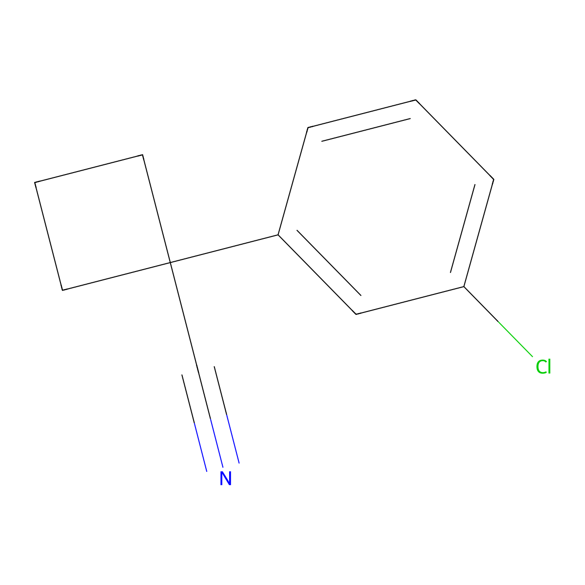 1-(3-Chlorophenyl)cyclobutane-1-carbonitrile molecular structure, CAS 28049-60-7