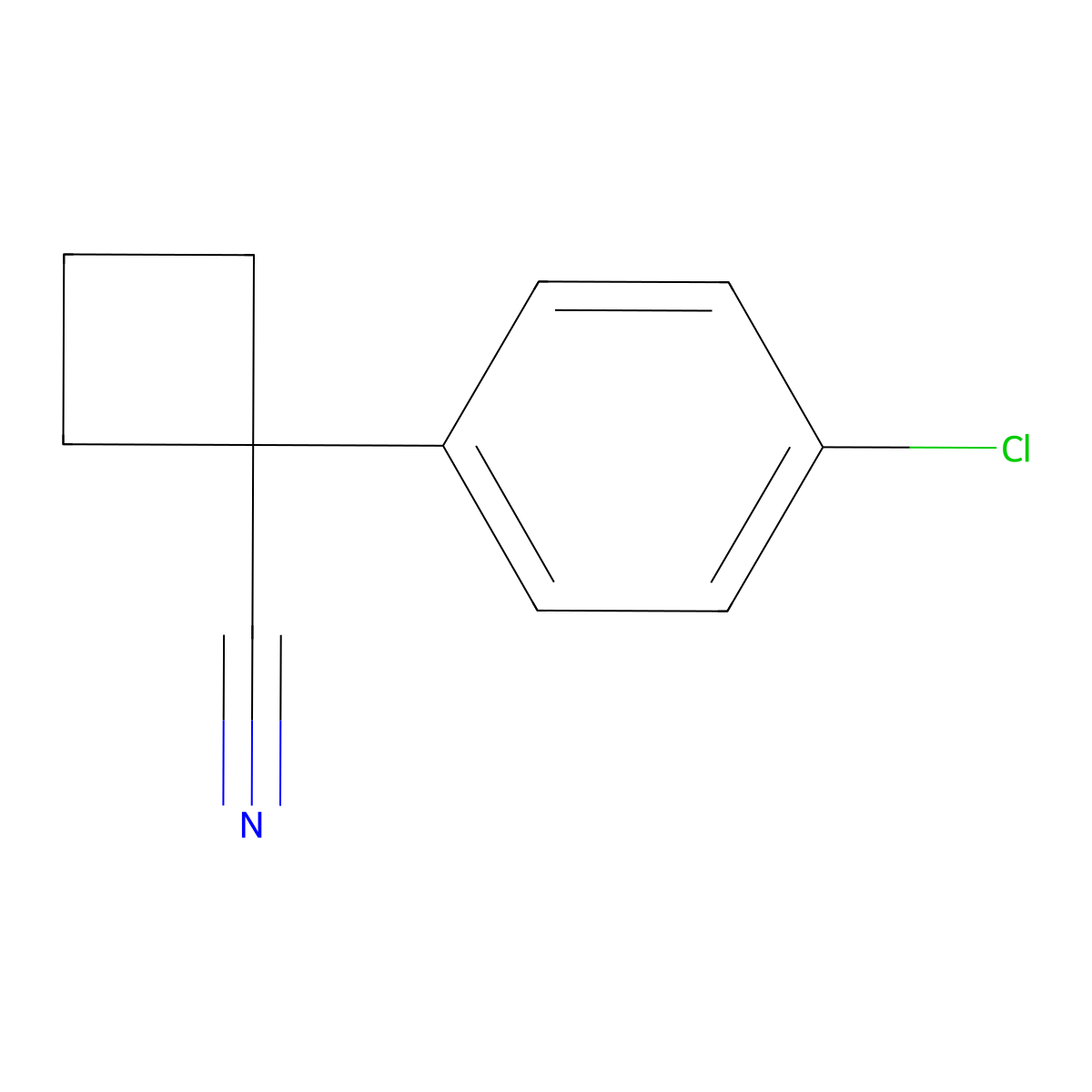 1-(4-Chlorophenyl)cyclobutanecarbonitrile molecular structure, CAS 28049-61-8