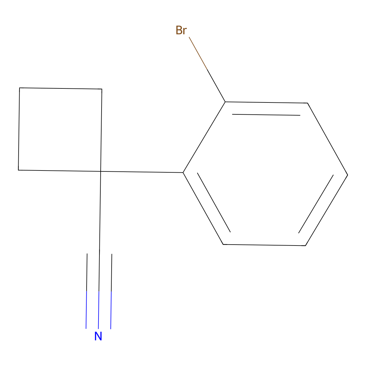 1-(2-Bromophenyl)cyclobutanecarbonitrile molecular structure, CAS 28049-62-9