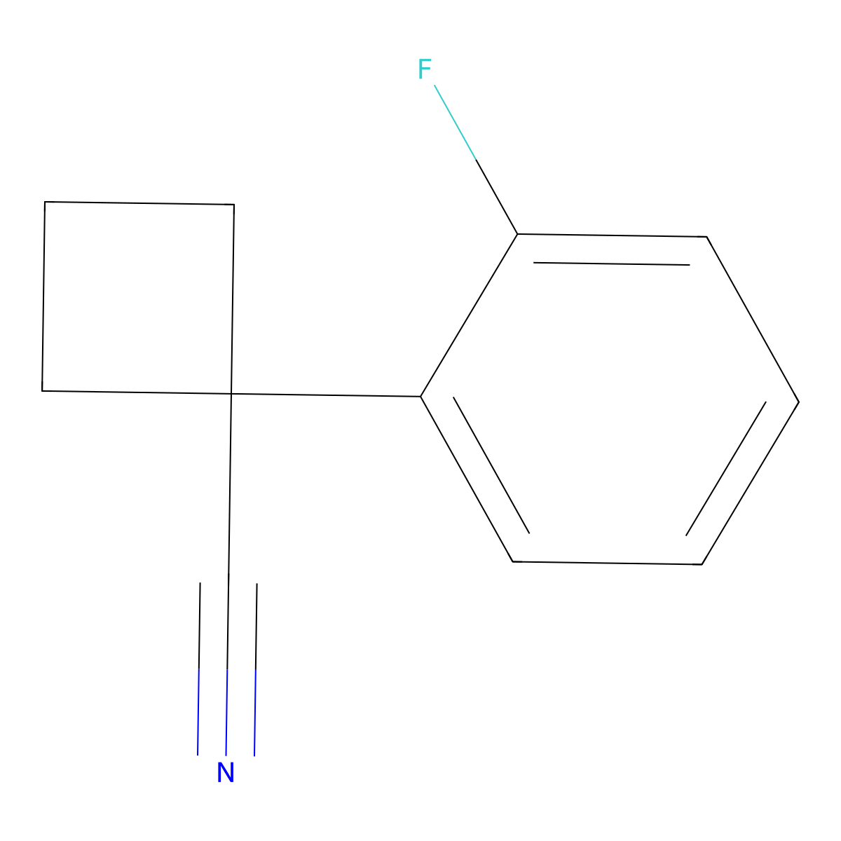 1-(2-Fluorophenyl)cyclobutane-1-carbonitrile molecular structure, CAS 28049-63-0