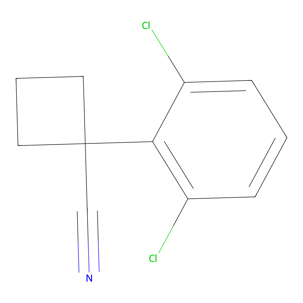 1-(2,6-Dichlorophenyl)cyclobutanecarbonitrile molecular structure, CAS 28049-64-1