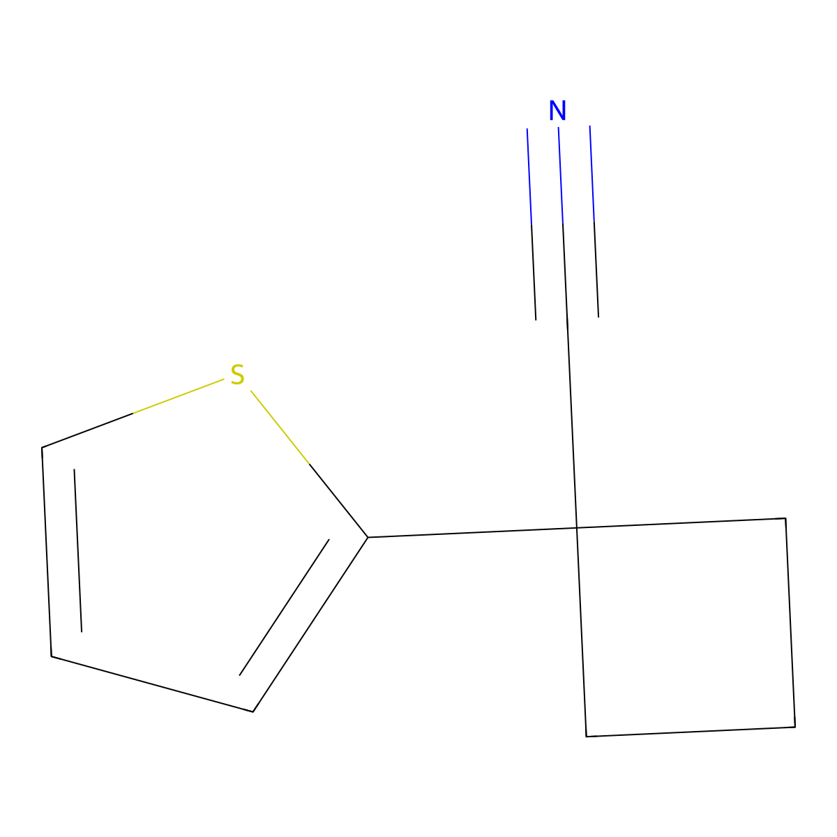 1-Thien-2-ylcyclobutanecarbonitrile molecular structure, CAS 28049-65-2