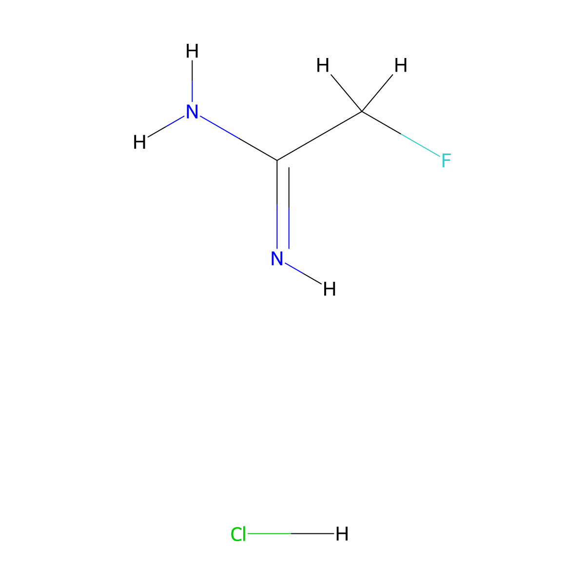 2-Fluoroethanimidamide hydrochloride molecular structure, CAS 2805-16-5