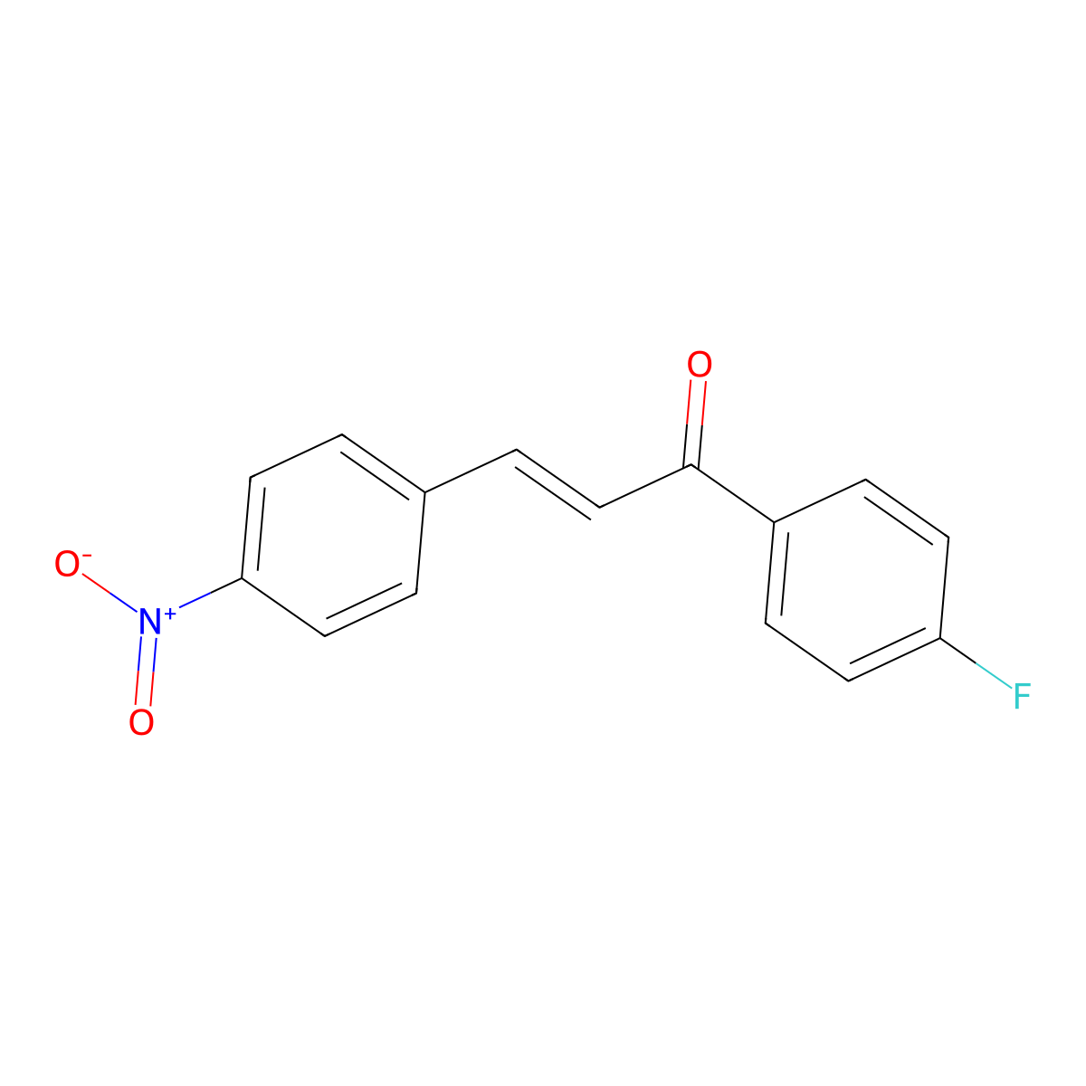 1-(4-Fluorophenyl)-3-(4-nitrophenyl)prop-2-en-1-one molecular structure, CAS 2805-54-1