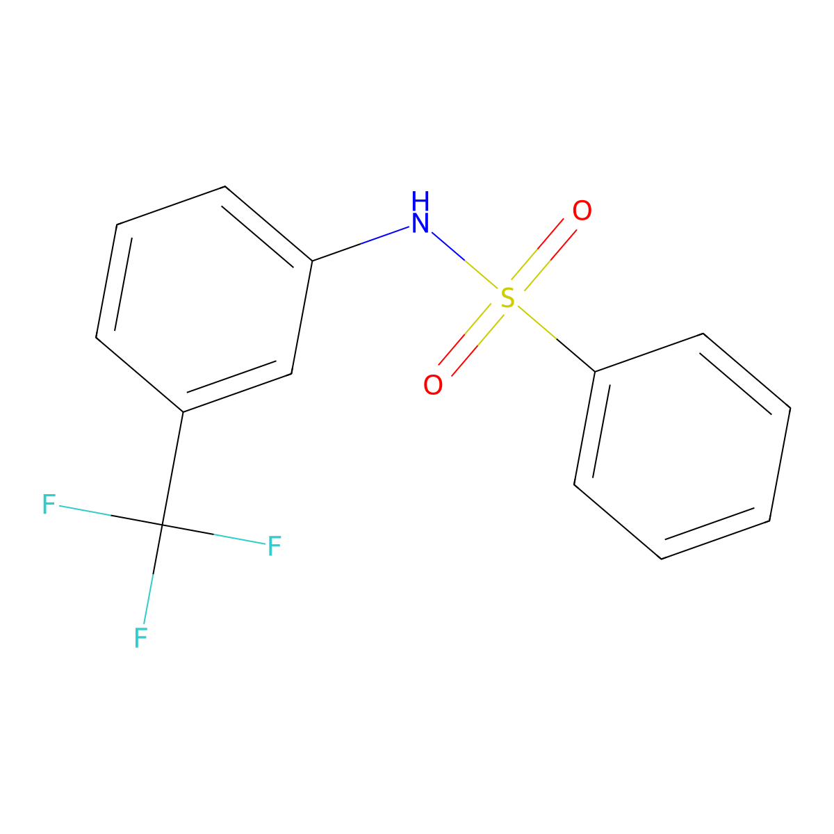 N-[3-(trifluoromethyl)phenyl]benzenesulfonamide molecular structure, CAS 2805-88-1